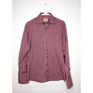 Thomas Pink Men’s Pink Striped Dress Shirt 15 / 38 Slim Fit 100% Cotton London